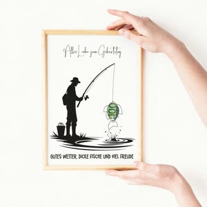 Geburtstagsgeschenk Geld | Angler | Geldgeschenk für Erwachsene | Last Minute Geschenk PDF | Sofort Download | Geschenk Poster | Angeln