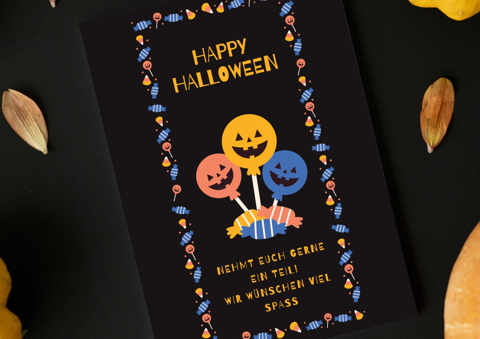 Halloween Schild, Süßes vor der Tür, Ein Teil pro Person, Süßigkeitenschild, Korb vor Haustür