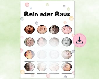 Baby Shower Game In or Out Funny Fill-in Cards Baby Shower A5 + A6
