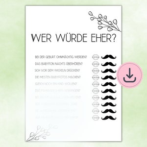 ¿Quién preferiría? / Juego Baby Shower / Idea de juego divertido / PDF / Descarga directa / Plantilla