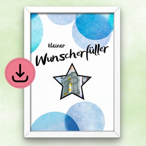 Klein wensvervuller-geldcadeau om direct af te drukken last-minute cadeau DIY digitale download weggeefbankbiljetten DIN A5