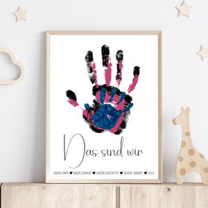 This Is Us Family Artwork 2025 - Huella de mano - Decoración de memoria - Niños, padres de bebés - Recuerdo de recuerdo DIY Impresión de pared