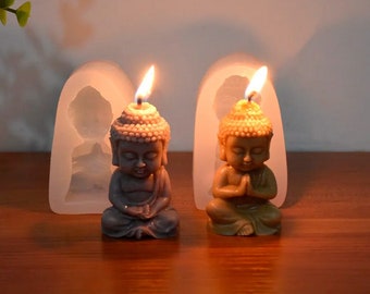 Petit moule à bougie en silicone Bouddha, Amitabha, fabrication de bougies, savon, décoration, artisanat, réutilisable, moule en silicone, méditation