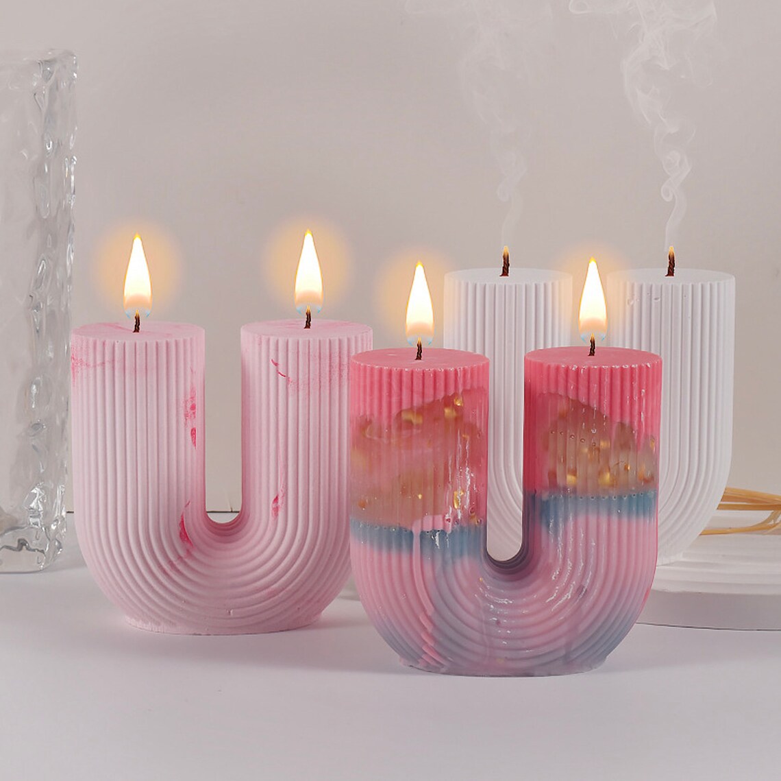 Ushaped Silicone Candle Mold Candles Decoration Reusable Etsy Canada