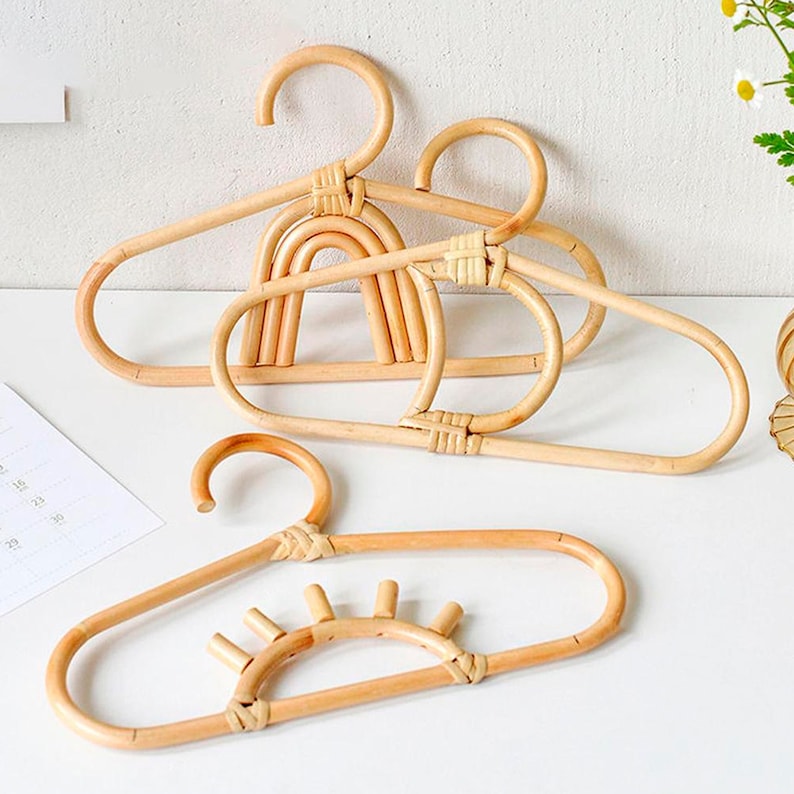 Baby Kids Sun Moon Rainbow Rattan Hanger Bohemian Rattan Hanger Children Clothes Infant Decoration Baby Gift image 1