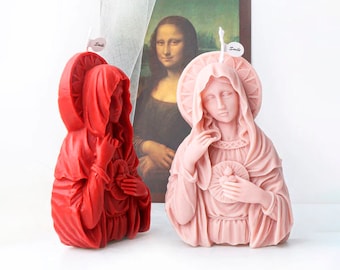 Virgin Mary Mother of Jesus Candle Mold Large Size Silicone Mold DIY Candle Plaster Resin Epoxy Soap Religious Decoration