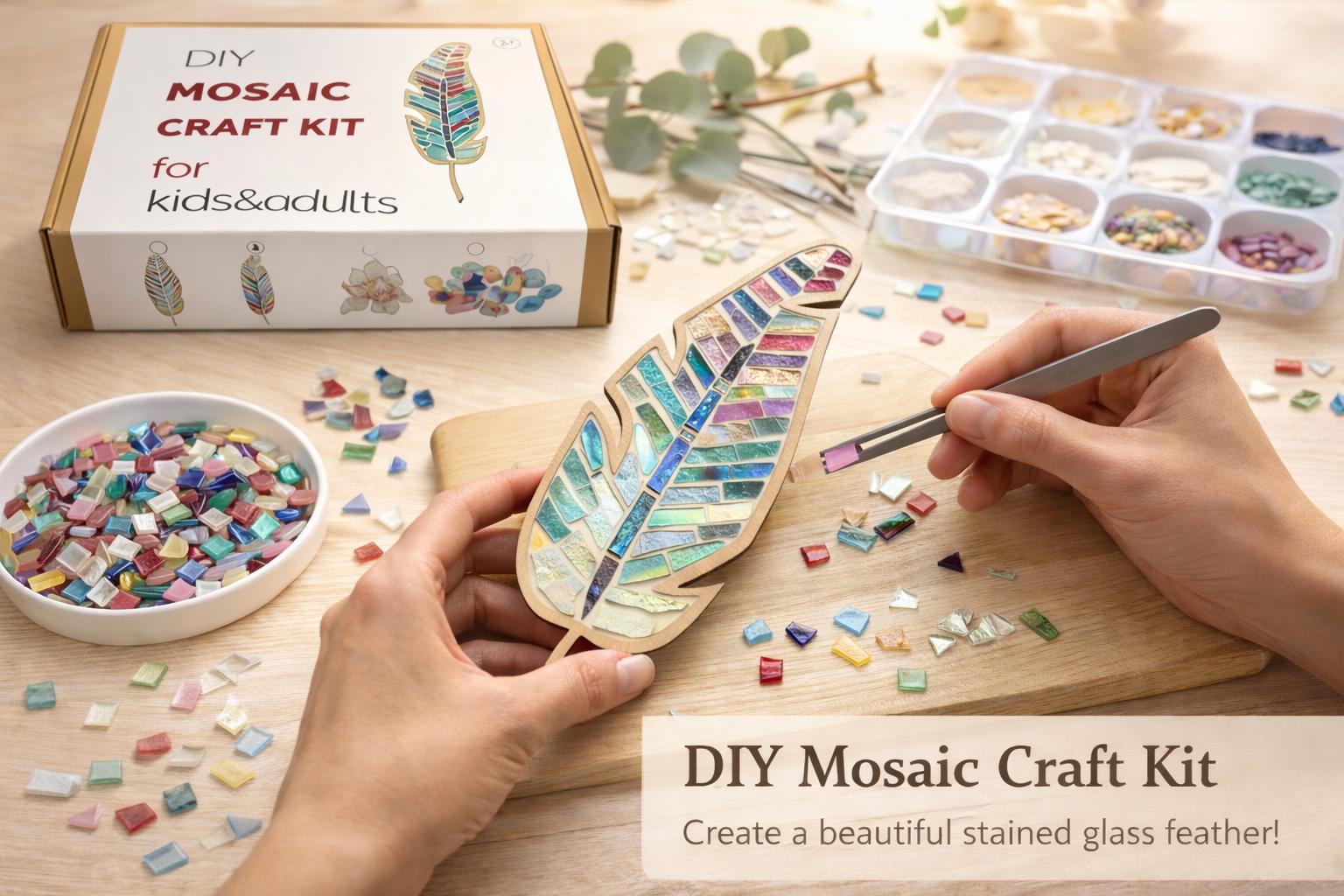 34 Stained Glass Crafts Kids Can Make 15 DIY Feather Mosaic Craft Kit - Stained Glass Style Art Project,…