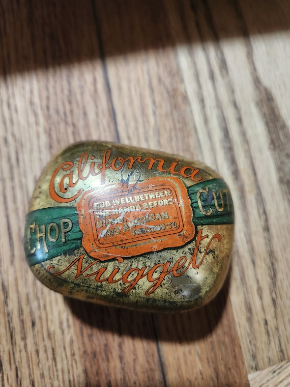 Antique Tabacco Tin California Nugget Chop Cut