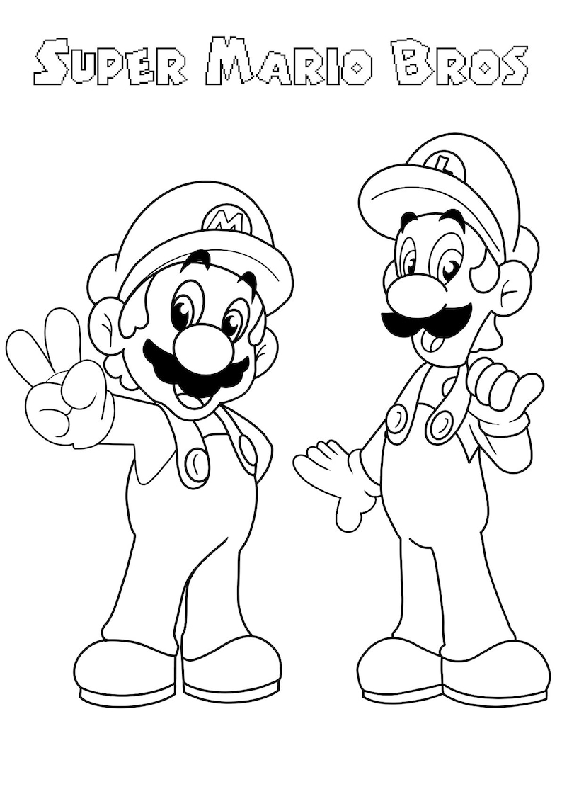 Super Mario Colouring Book - Etsy