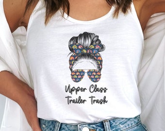 Trailer Trash Tank Top, Camping Tank Top, Funny Camping Shirt for Woman, Camping Crew Shirt, Camping Gift, Camper Shirt, Lake Life