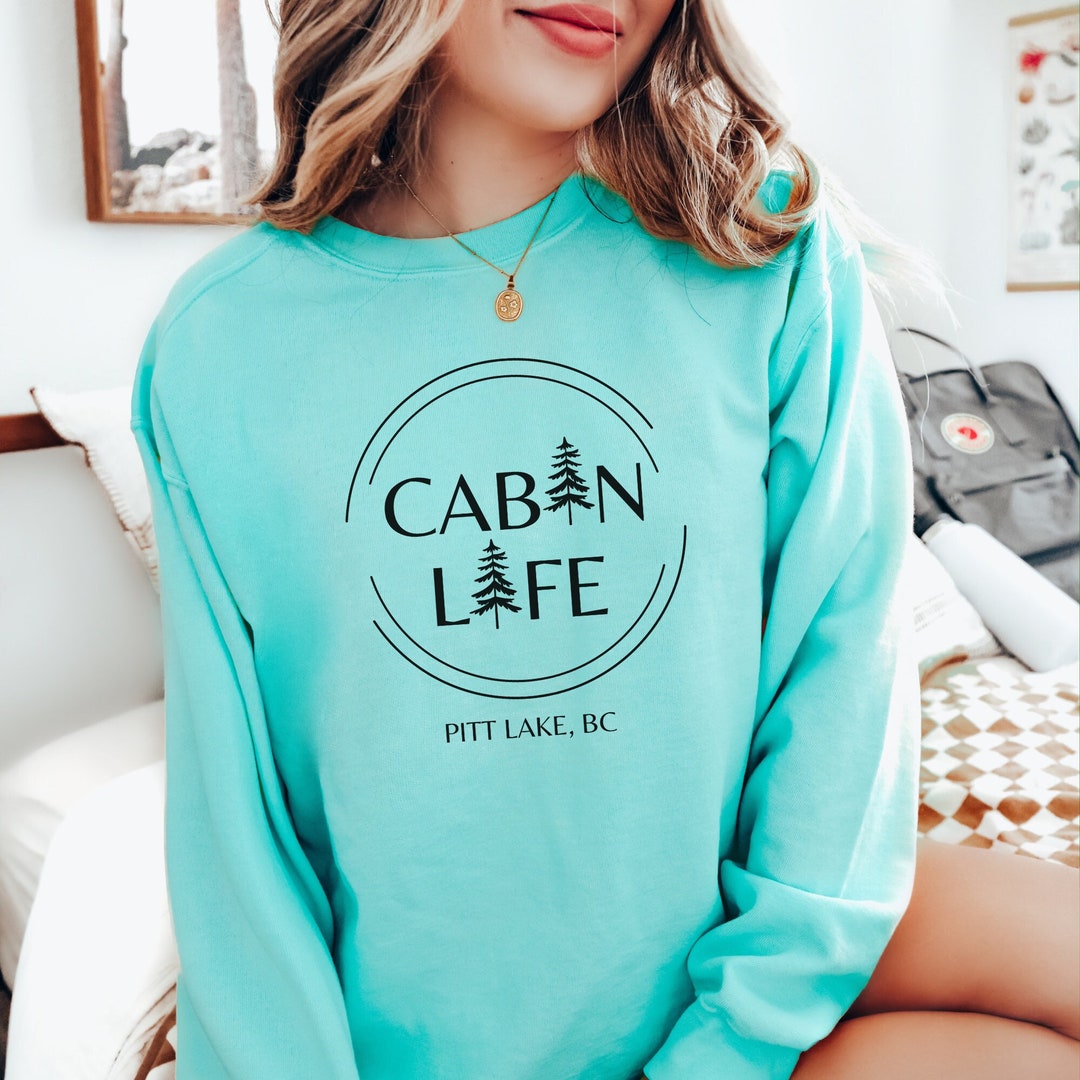 Comfort Colors Custom Cabin Life Sweatshirt, Personalized Cabin Shirt, Cottage Sweatshirt