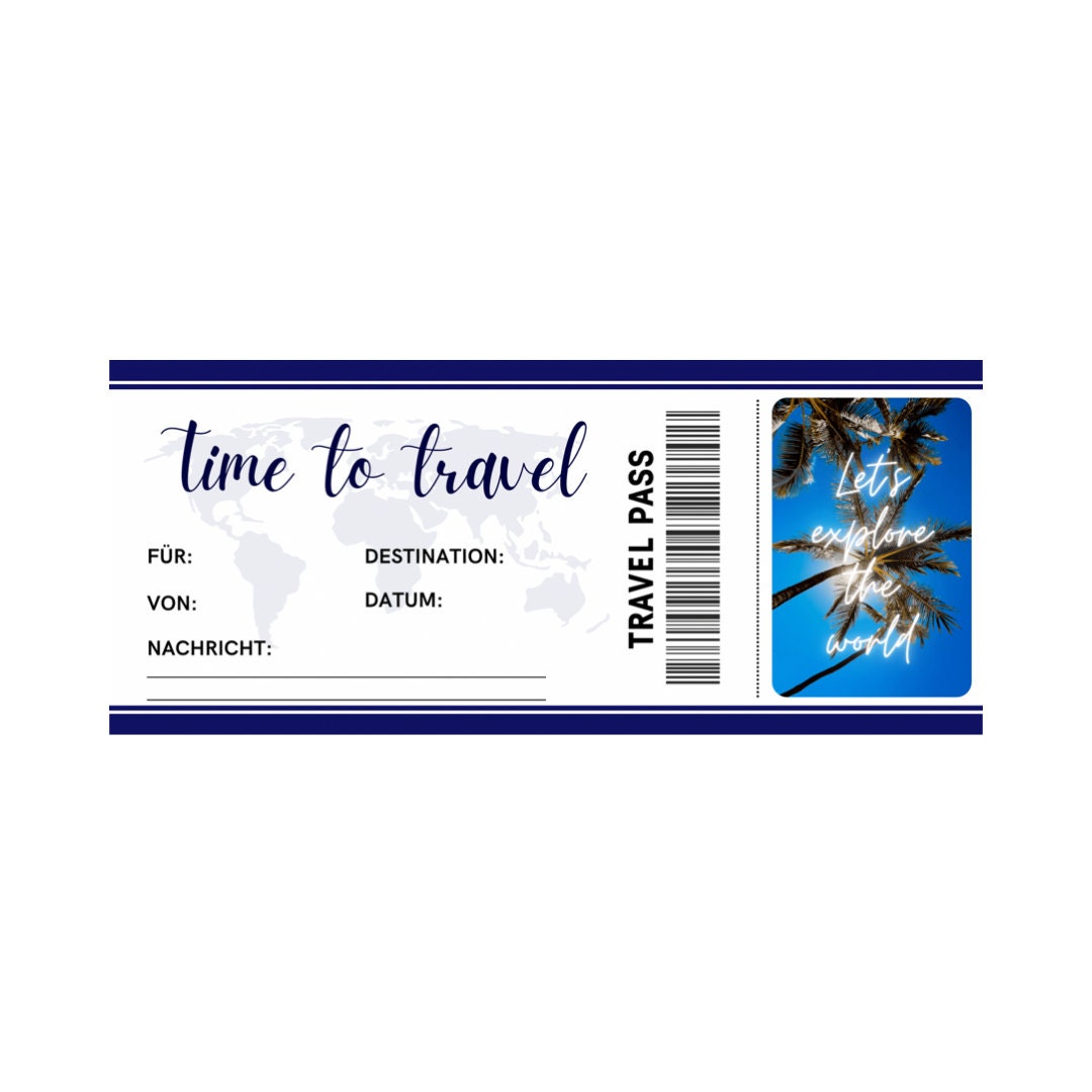 Give Away a Travel Voucher Template for Printing Gift Idea Etsy