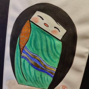 Kokeshi Doll Watercolor