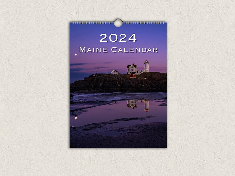 2024 Maine Wall Calendar, Coastal Maine Calendar, 2024 Calendar, Wall