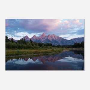 Grand Teton Wandkunst, Bunter Berg Sonnenaufgang Matte Poster Druck, Grand Teton National Park Wanddekoration, Papier Poster Druck, Fotodekor
