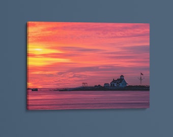 Maine Coastal Sunrise Landscape Photography: New England Coastal Wall Art, Beach House Decor