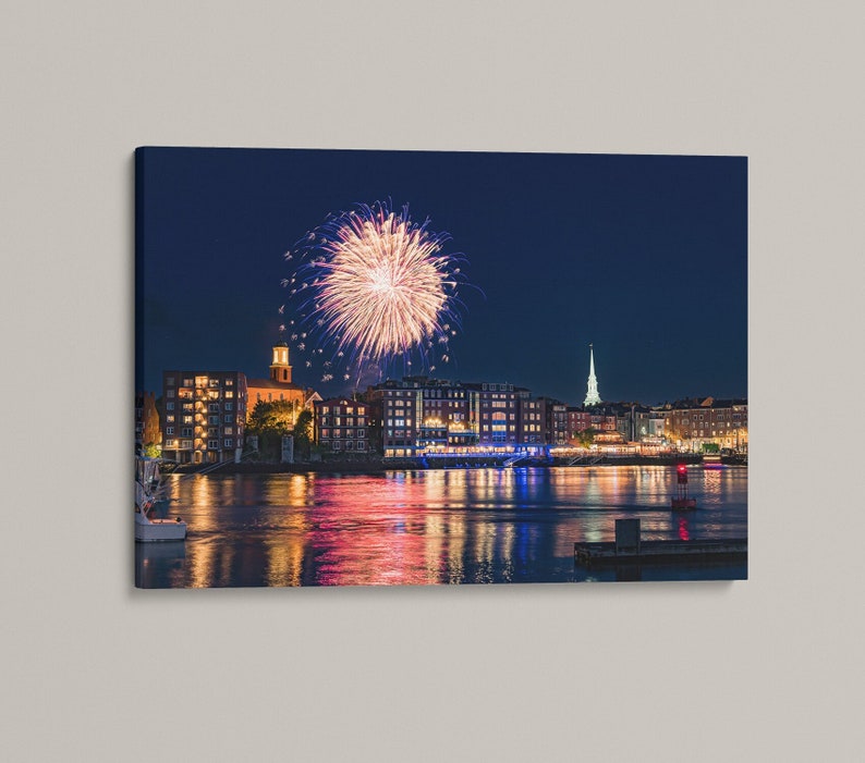 Portsmouth NH 4th of July Print, Fireworks Wall Art, New England