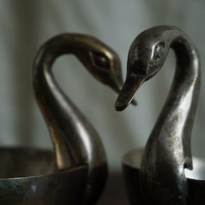 Pair of Silver Swans (trinket dish)