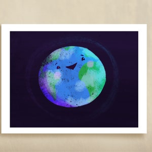 Nursery Wall Art Earth & Moon - Printable Space Decor for Baby Room