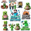 Minecraft Birthday Shirt PNG Bundle, Creeper Birthday Design, Kids Gaming Party Shirt, Printable Minecraft T-shirt, Digital Birthday PNG product logo
