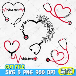Benutzerdefinierte Herz Stethoskop Bundle SVG, Herzschlag SVG, CNA Png, Krankenschwester SVG, Arzt SVG, Krankenschwester Leben, Cricut Cut Datei