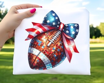 Retro Football Coquette Bow PNG, American Flag PNG, Pom Pom PNG, Football Mom Png, Game Day Vibes Png, Football Mama Png, Tis The Season Png