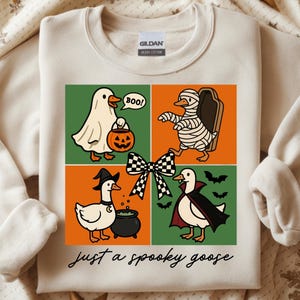 Just A Spooky Goose PNG, Checkered Halloween PNG, Goose Witch PNG, Fall Halloween Goose Png, Goose Ghost Png, Goose Mummy Png, Sublimation