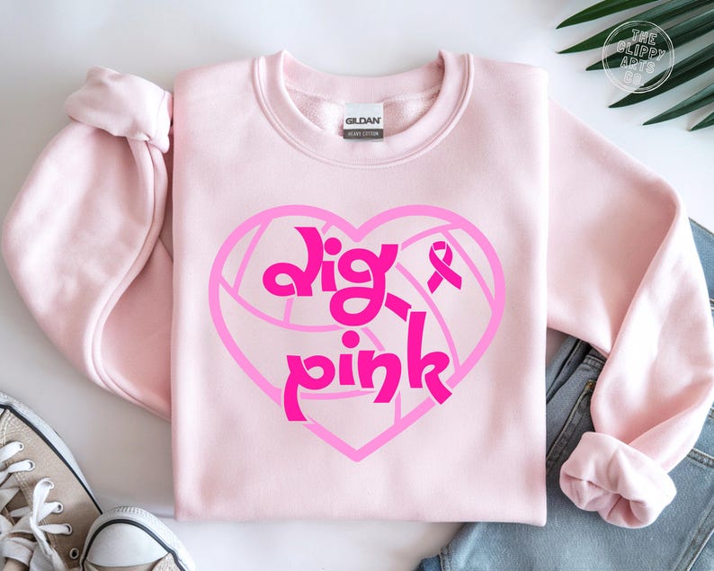 Dig Pink Volleyball SVG, Breast Cancer Awareness SVG, Pink Out ...