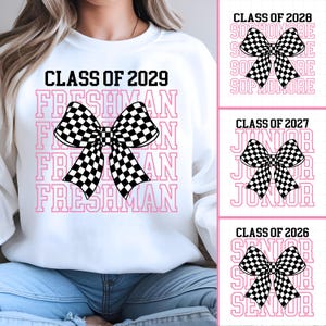 Preppy Class of Coquette Bow Bundle SVG, Freshman Sophomore Junior Senior, High School, University, First Day Back To School,Cricut Cut File