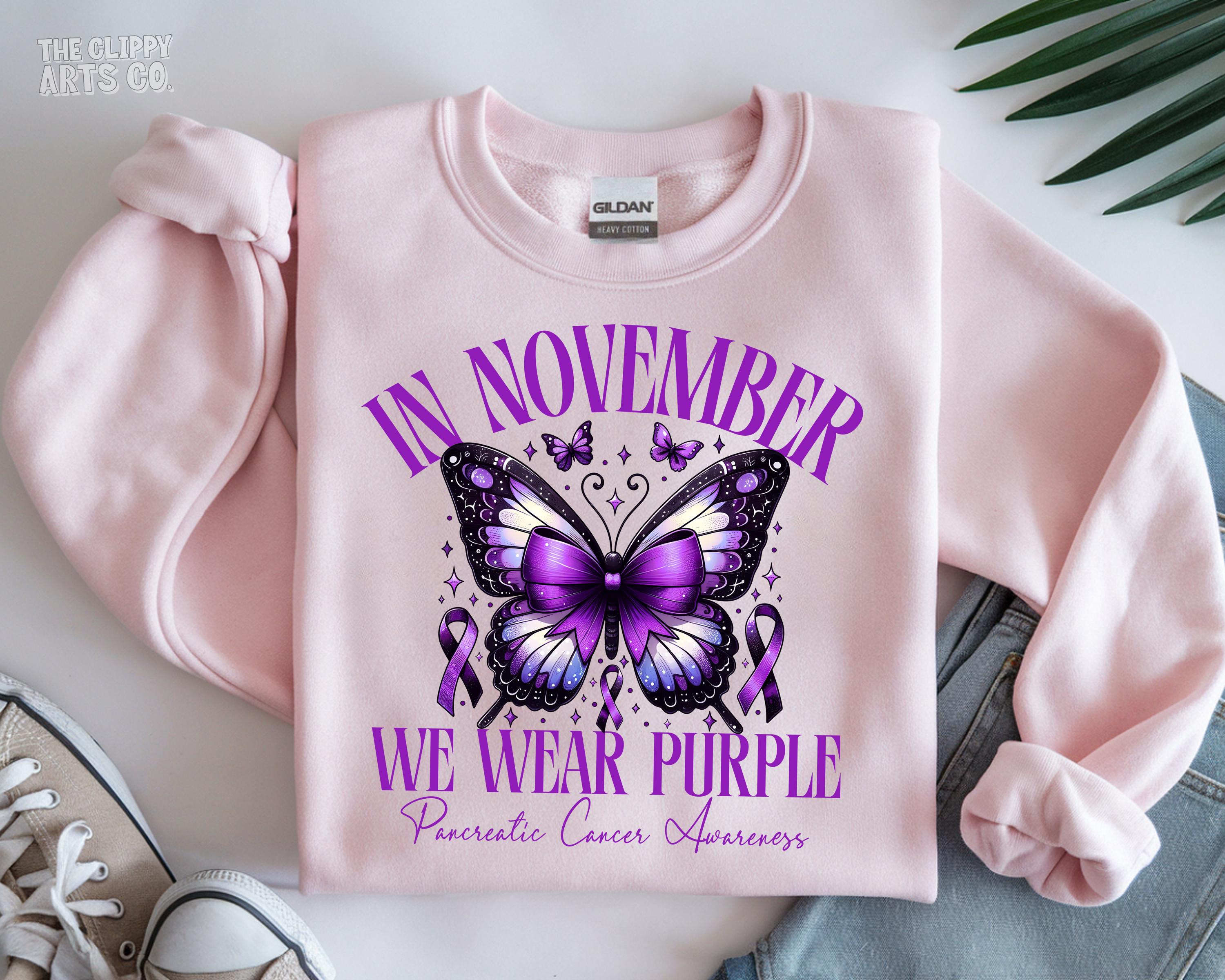 In November We Wear Purple PNG, Pancreatic Cancer Awareness PNG, Cancer ...