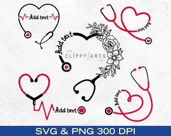 Benutzerdefinierte Herz Stethoskop Bundle SVG, Herzschlag SVG, CNA Png, Krankenschwester SVG, Arzt SVG, Krankenschwester Leben, Cricut Cut Datei