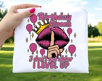 No envejezco, subo de nivel SVG, Es mi cumpleaños SVG, Reina del cumpleaños SVG, Feliz cumpleaños Svg, Edición limitada Svg, Cumpleaños rosa Png