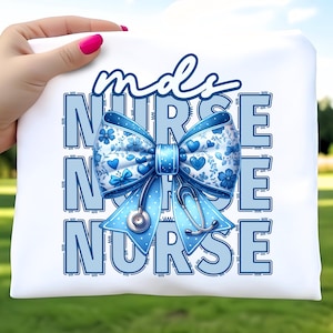 MDS Nurse PNG, Nurse Coquette Bow PNG, Png Nurse Designs, Stethoscope Coquette Bow Png, Minimum Data Set Nurse, Sublimation Design Png