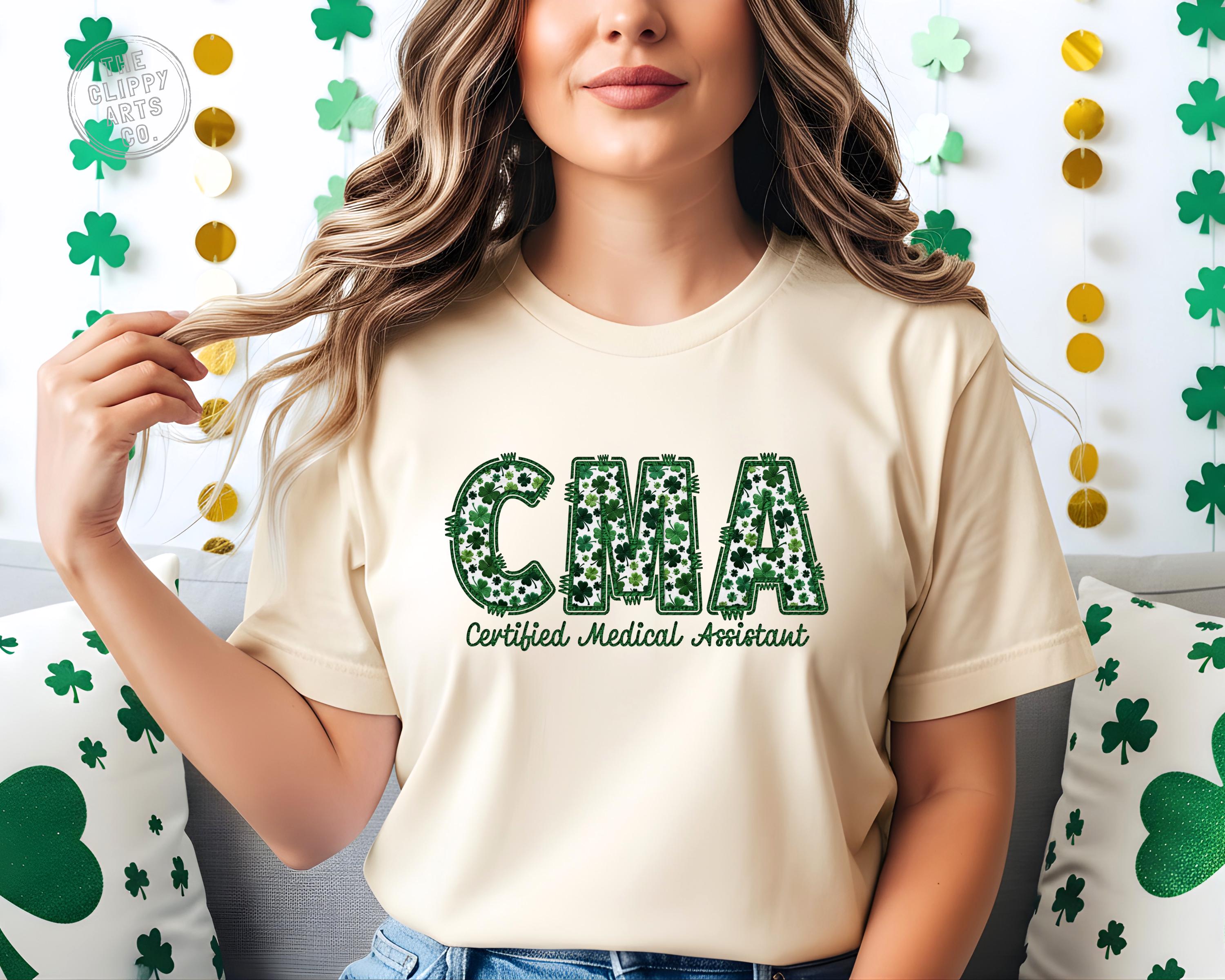 Faux Embroidery CMA PNG, St Patricks Day PNG, Medical Assistant ...