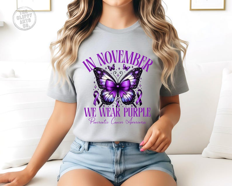 In November We Wear Purple PNG, Pancreatic Cancer Awareness PNG, Cancer ...