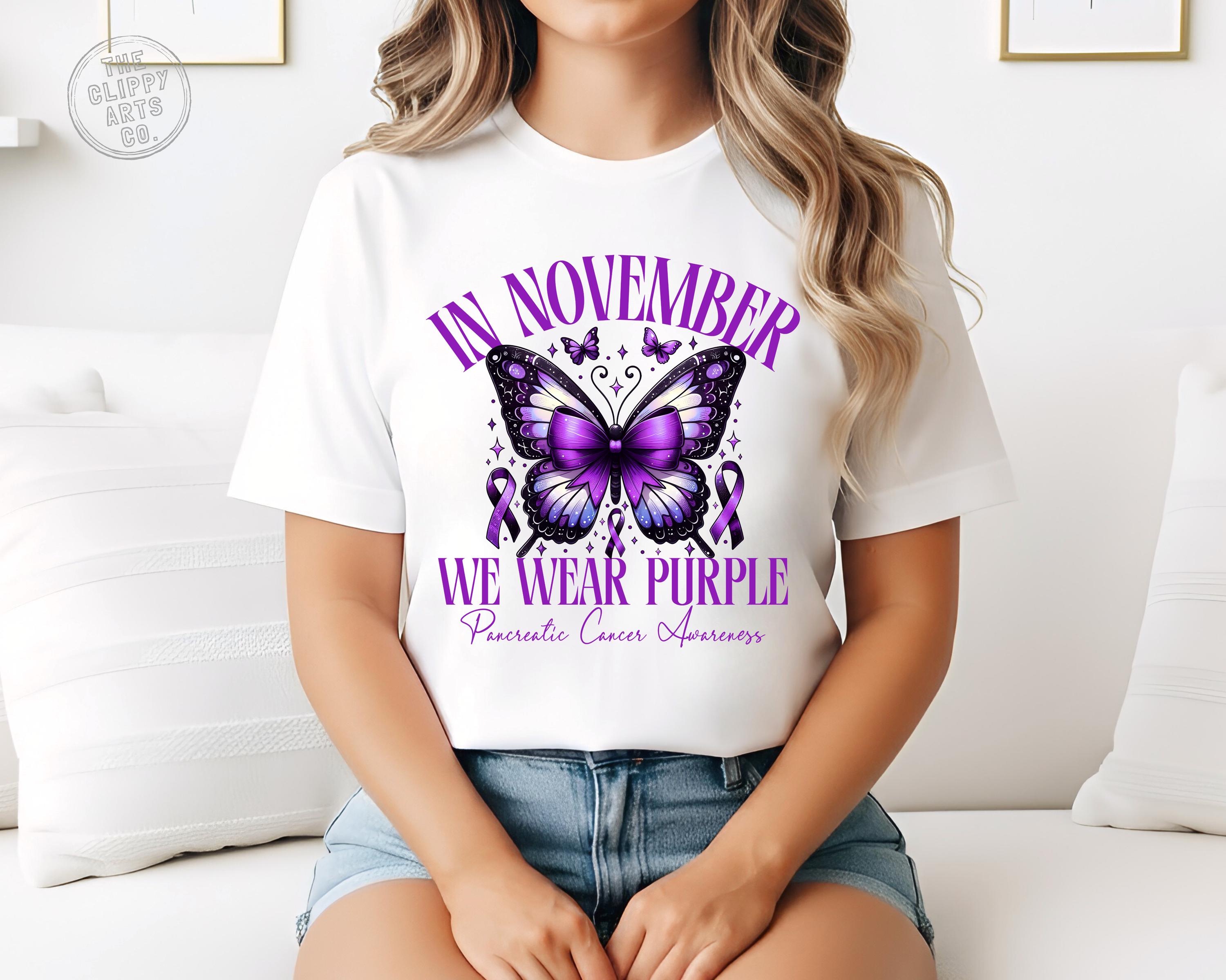 In November We Wear Purple PNG, Pancreatic Cancer Awareness PNG, Cancer ...