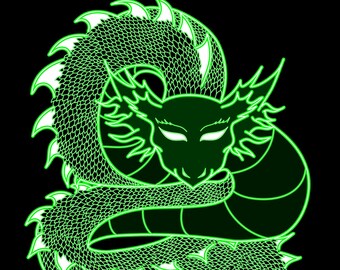 Neon Dragon Digital Art