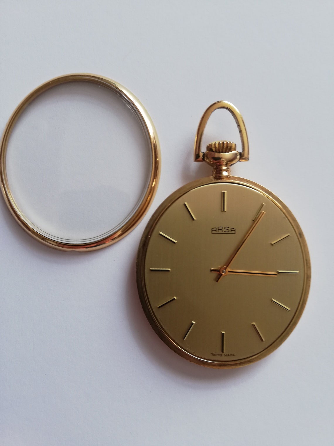 Pocket Watch Arsa Gold Plated 17 Jewels Vintage Pocket Etsy