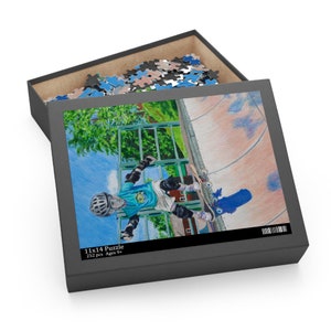 Puzzle, Boy Skateboarding in Summer - Fun Jigsaw Activity for Kids and Adults, Educational Brain Teaser Game, Indoor Entertainment, Relaxing