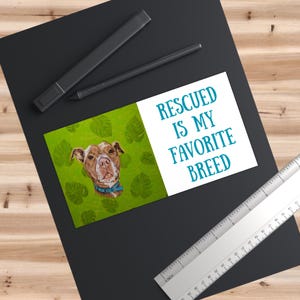 Rescue Dog Bumper Stickers, Car Decor, Pet Lover Gift, Animal Rescue Advocacy, Eco-Friendly Vinyl Stickers, Cute Dog Art