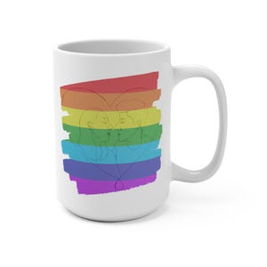 Rainbow Pride Kaffeetasse: 15 Unzen Keramik LGBT Geschenk