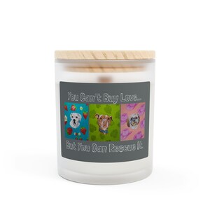 Rescue Love Candle: Frosted Glass, Pet Lover Home Fragrance