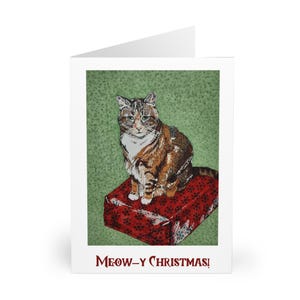 Weihnachtskatze Grußkarten Set: Lustiges Briefpapier (5er Pack)