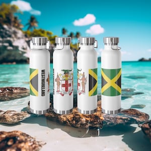 Personalize Jamaica Flag Westmoreland Copper Vacuum Insulated Bottle, 22oz Jamaica Gift  Jamaica Souvenir Jamaica Roots
