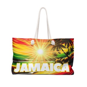 Jamaica Beach Bag Gift For Jamaican Woman Jamaica Tote Bag Jamaica Weekender Bag Jamaica Sunset Beach Palm Tree Jamaica Tote Bag
