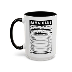 Rooted in Jamaica Coffee Mug Jamaican Nutrition Fact Coffee Mug Gift For Jamaican Mom Gift For Jamaican Dad