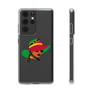 St. Kitts & Nevis Flag Clear Phone Case: Woman with Hat