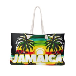 Jamaica Beach Bag Gift For Jamaican Woman Jamaica Tote Bag Jamaica Weekender Bag Jamaica Sunset Beach Palm Tree Jamaica Tote Bag