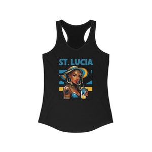 St Lucia Vacation Racerback Tank St Lucian Clothes St Lucia Flag Tank Top