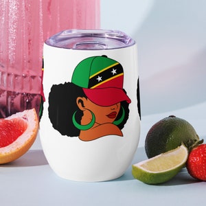 SKN Wine tumbler St Kitts and Nevis Flag Wine Tumbler